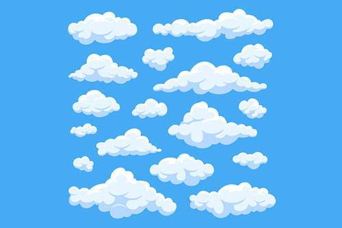 وکتور جذاب ابر کارتونی پف کرده با فایل EPS لایه باز